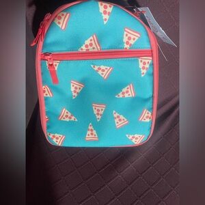 Target Pizza Print Kids Lunch Bag - Blue and Coral